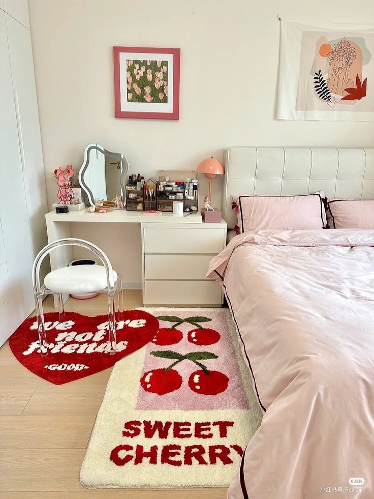 cherry themed bedroom